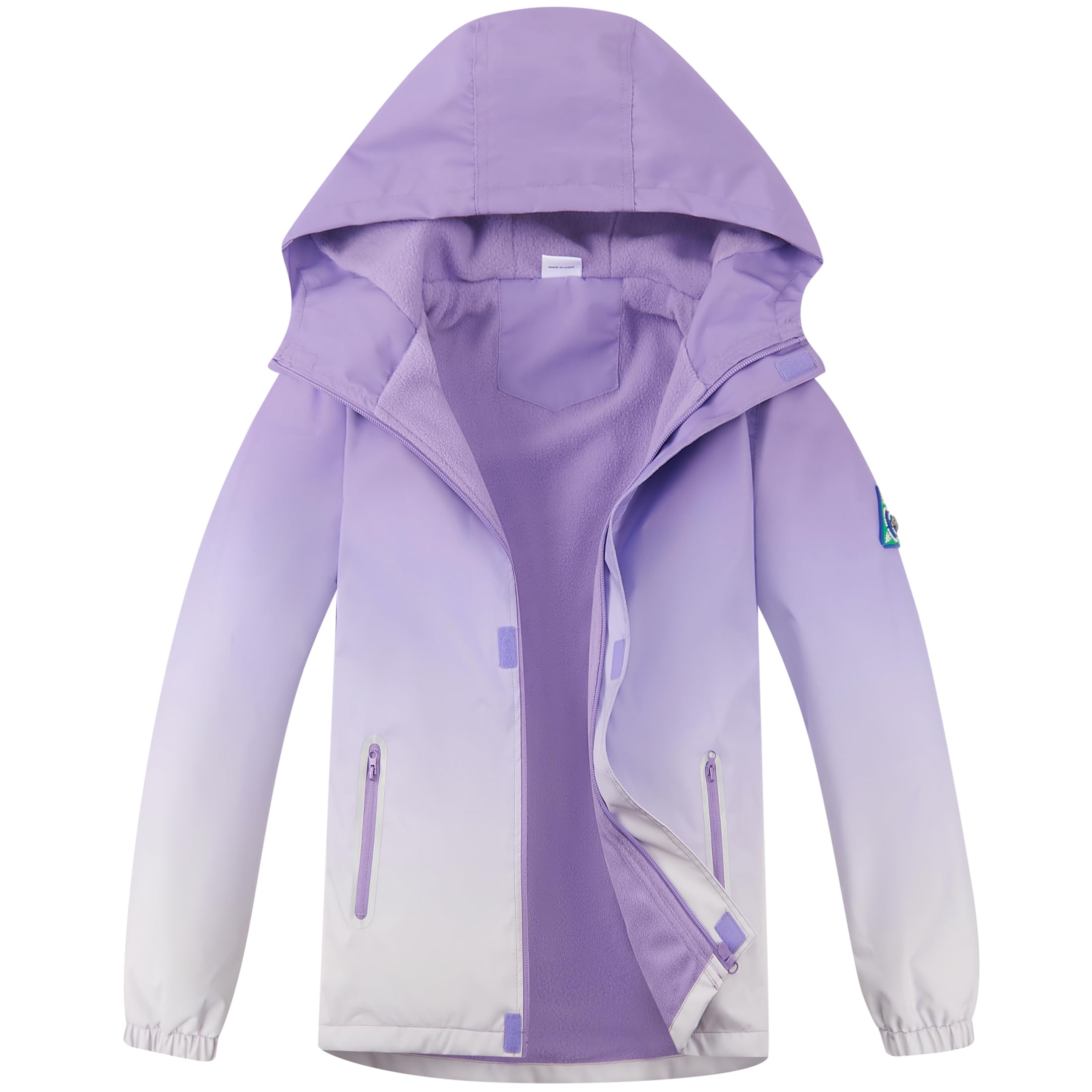 Fewlby Manteaux Imperméables Filles, Blouson Imperméables Enfants Veste de Pluie Coupe Vent à Capuche Veste Imperméable Légère Printemps Automne 3-14 Ans