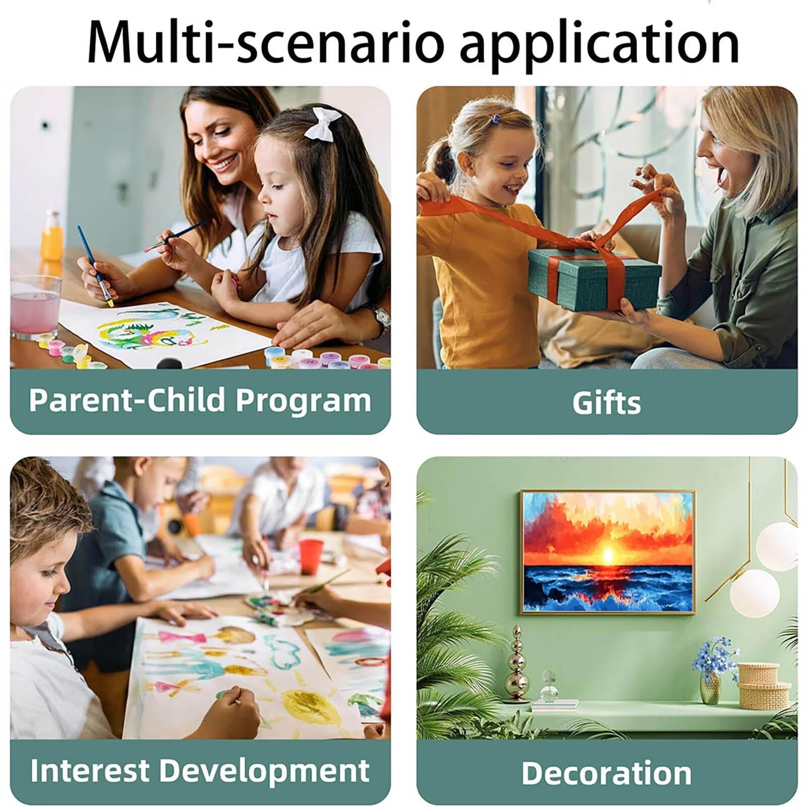 Pintar por Numeros Adultos Mar, Pintar por Numeros Niños Kit Manualidades Adultos Paisaje Cuadros para Pintar por Numeros Pintura Acrílico, Cuadros Decorativos Regalos Para Mujer 80X160cm 7w-Q-4