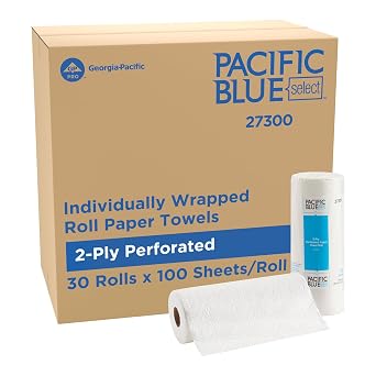 Georgia-Pacific Pacific Blue Select 2-Ply Perforated Roll Paper Towels by Georgia-Pacific Pro, 100 Sheets Per Roll, 30 Rolls Per Case,white - 27300