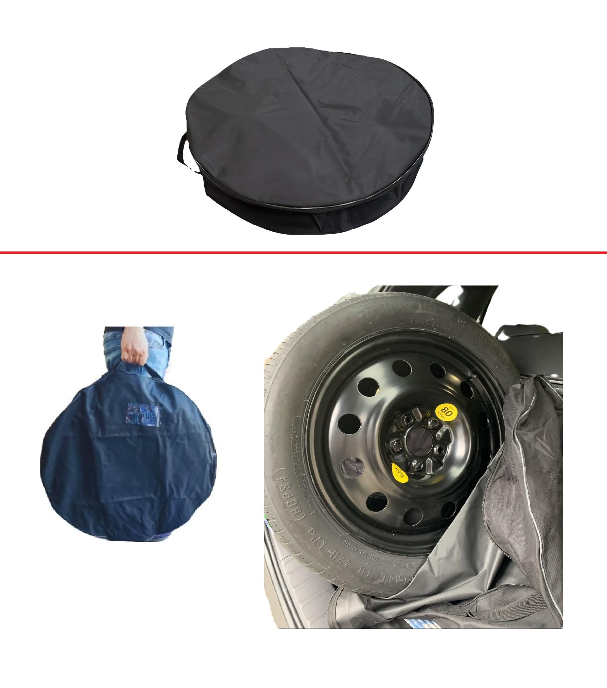 Kit Ruotino di Scorta 16" compatibile con Nuova Lancia Ypsilon 2024 con Cric, Chiave, Guanti e Sacca
