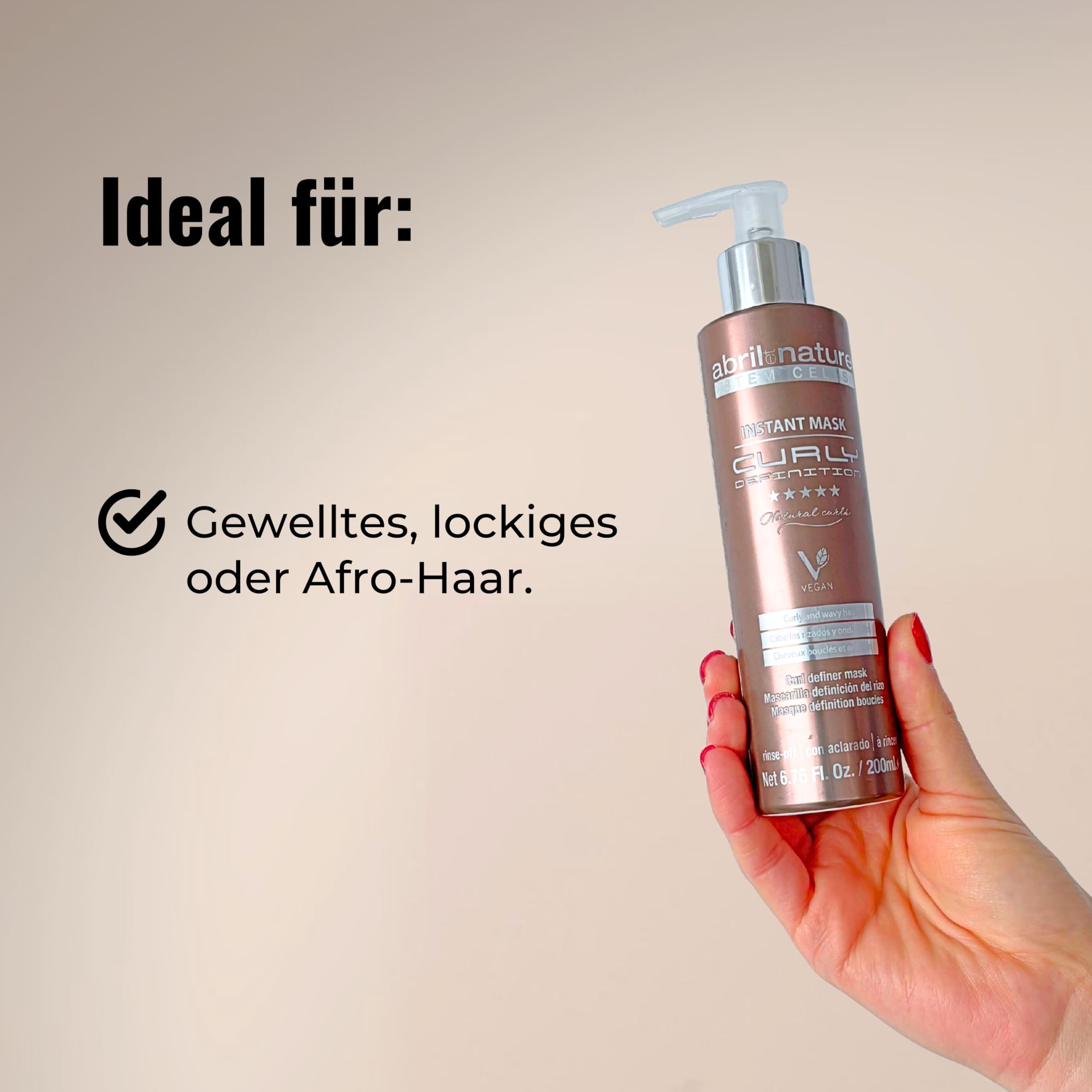 abril et nature - Haarmaske Locken, Curly Definition Mask, Für Lockiges & Welliges Haar, Anti Frizz & Hitzeschutz für Haare, Professional Conditioner Locken, 1000 ml