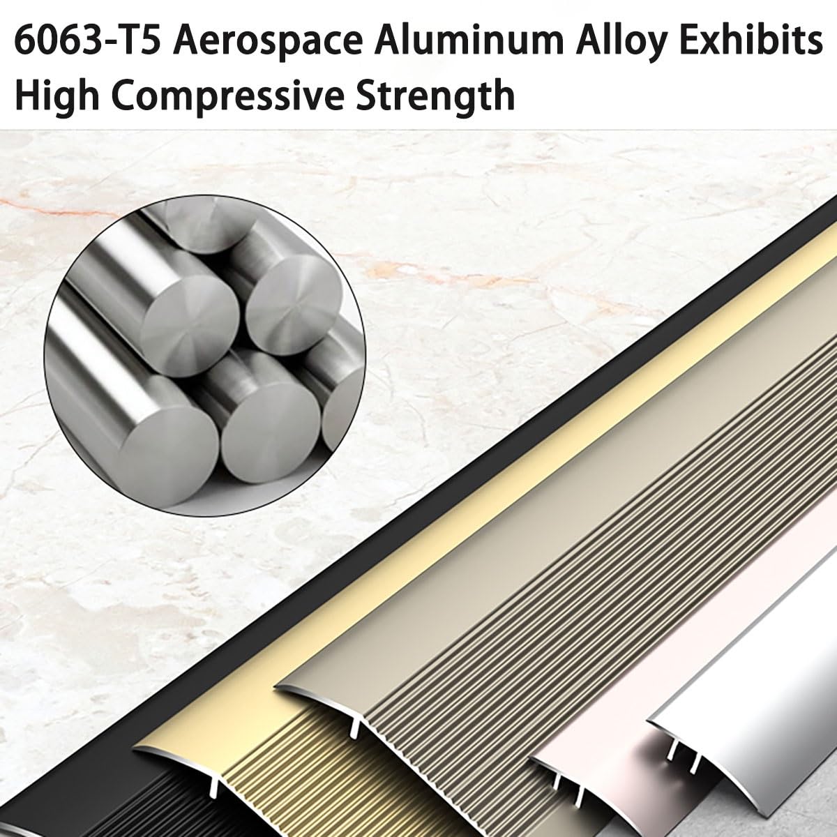 Aluminiowy profil przejściowy do nierównych podłóg 90 cm antypoślizgowy profil progowy regulacja wysokości 1035 mm trwałe rozwiązanie przejściowe do podłogi