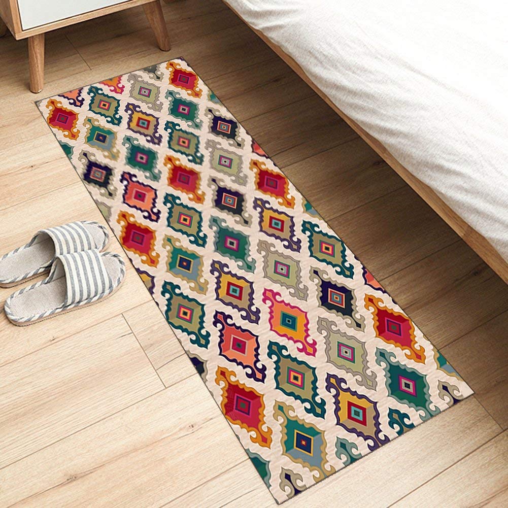 Tapis Couloir Long Polyester Lavable - Largeur 60-100cm