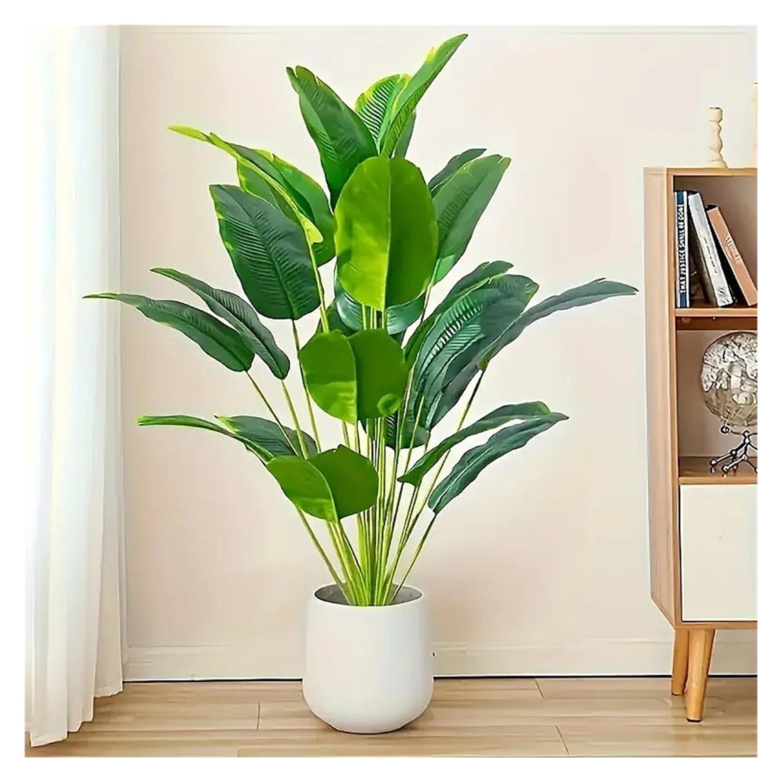 Künstliche Tannenzweige 1 Stück 24 Blätter Künstlicher Bananenbaum Gefälschte Palmblätter Monstera Blatt Große Tropische Palme Real Touch Grüne Pflanze Wohnkultur(18 Leaves-80cm)