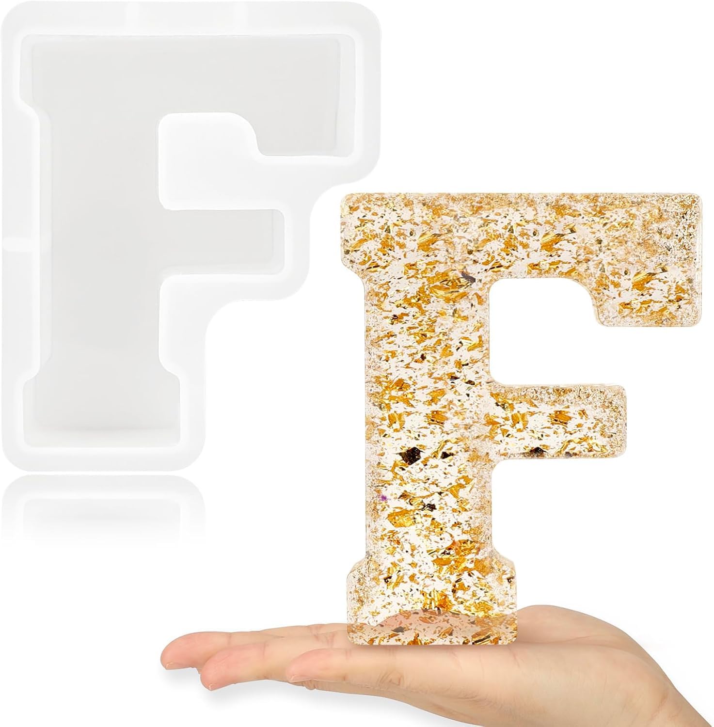 7 Inch Large Letter Molds for Resin, 3D A Capital Alphabet Epoxy Resin Mold, A to Z Thick Resin Letter Molds for Making Letters, Word Sign Art, DIY Crafts, Making Cake, Party Home Decor