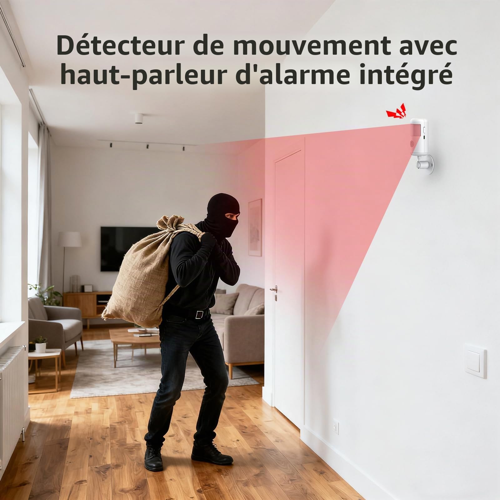 PGST Système d'alarme Domestique sans Fil avec alertes instantanées Via l'application Tuya,Kits d'alarme Extensibles DIY pour Portes et détecteurs de Mouvement pour Appartement,Garage
