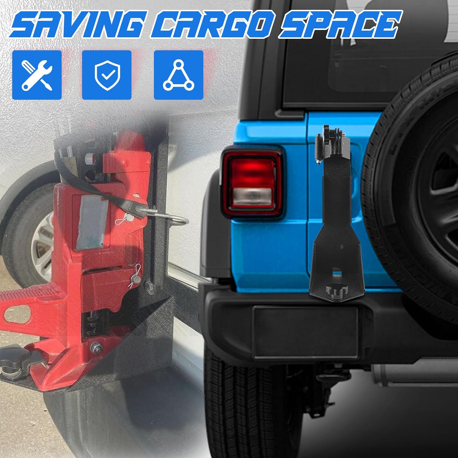High Lift Jack Mount Compatible with Jeep Wrangler JL Off-Road 2018-2024 Rear Hi Lift Jack Mount Holder