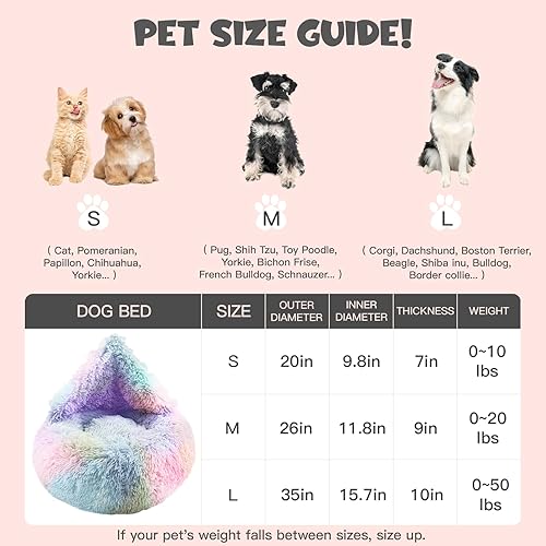 Miniatura 2 de Himax Cama para perros pequeños, cama mullida para perros con manta adjunta, cama para gatos, lavable, multicolor (202635 pulgadas)