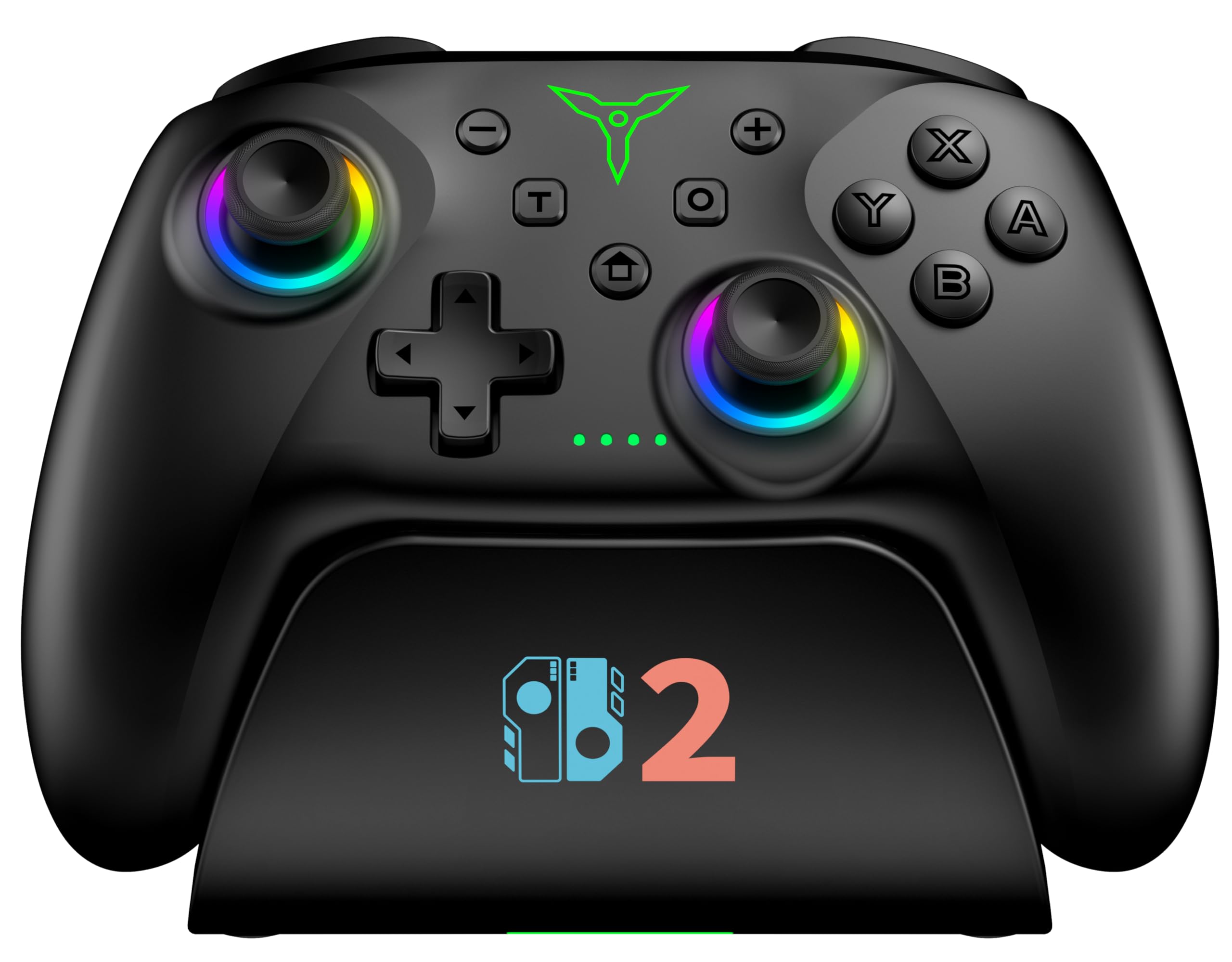 BEBONCOOL HOTS Switch Controller mit Ladestation,kabellos Pro Controller, Aufwachfunktion/Hall-Effect-Joystick/RGB/programmierbar/Turbo/Dual Motor Vibration/15h Akku–für Switch 2/Switch/OLED/Lite