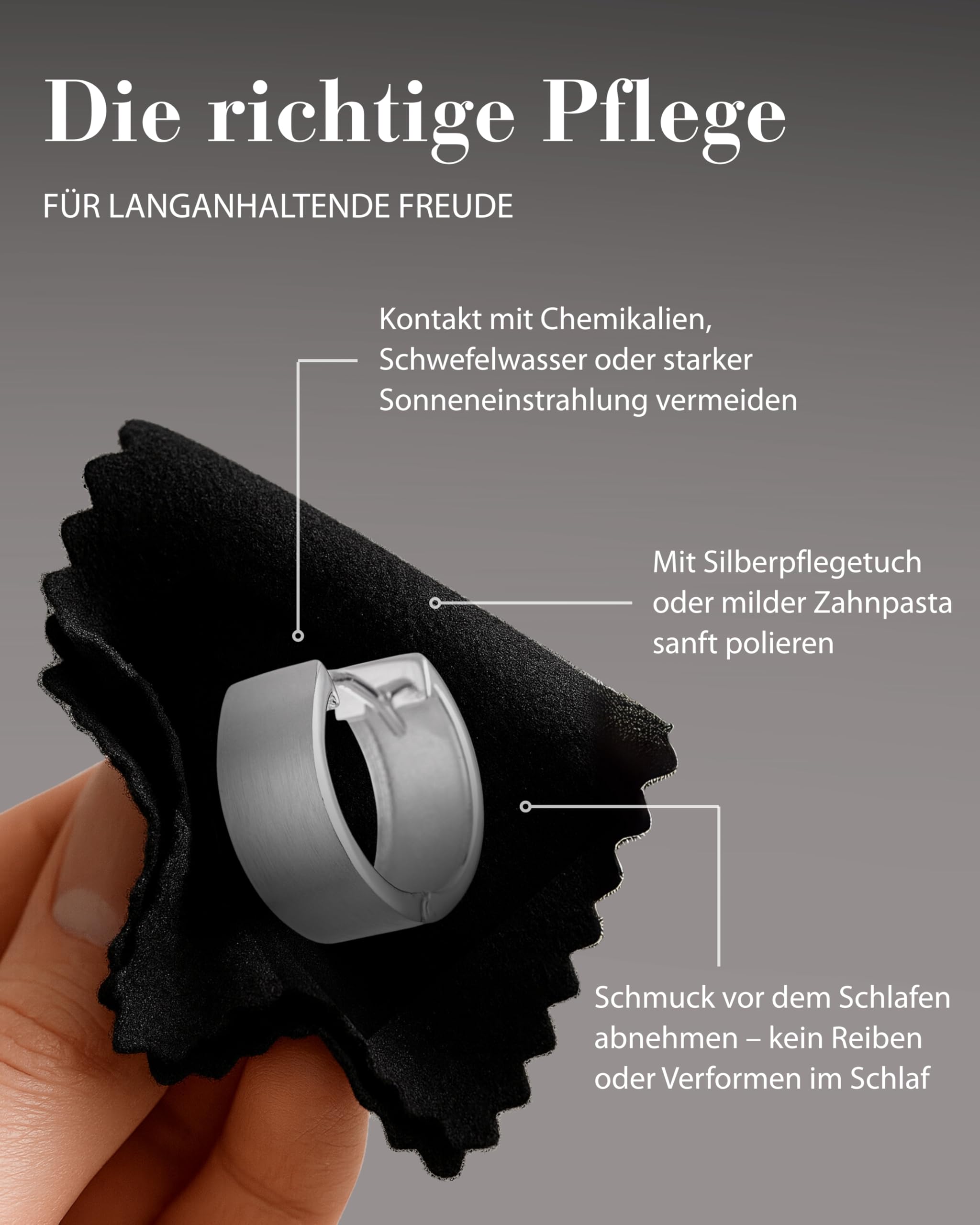 VINANI Klapp-Creolen aus 925 Sterling Silber I Nickelfreie Ohrringe für Damen I Rund mattierte Oberfläche mit Anlaufschutz I Allergikerfreundlich I Handarbeit in Juweliersqualität I CMB