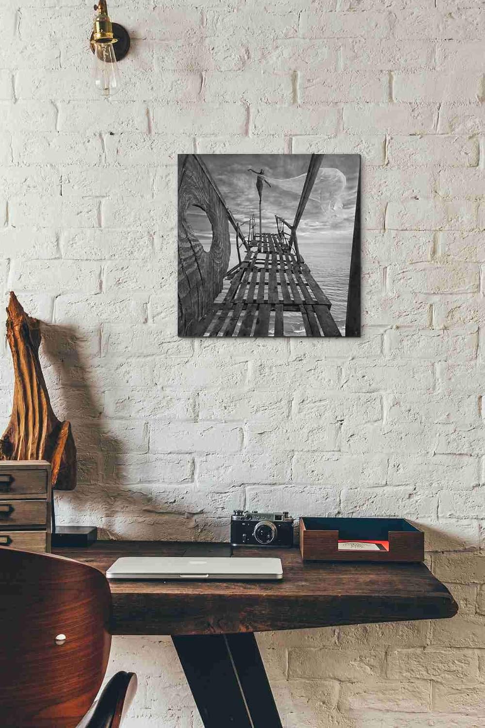 Epic Graffiti 'Black Bridge' by Dariusz Klimczak, Canvas Wall Art, 12"x12"