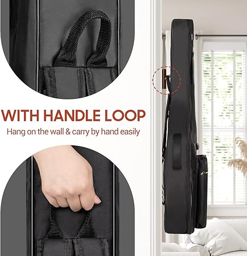 Miniatura 15 de CAHAYA - Funda para guitarra (acolchada, impermeable, doble correa ajustable, con gancho para la espalda)