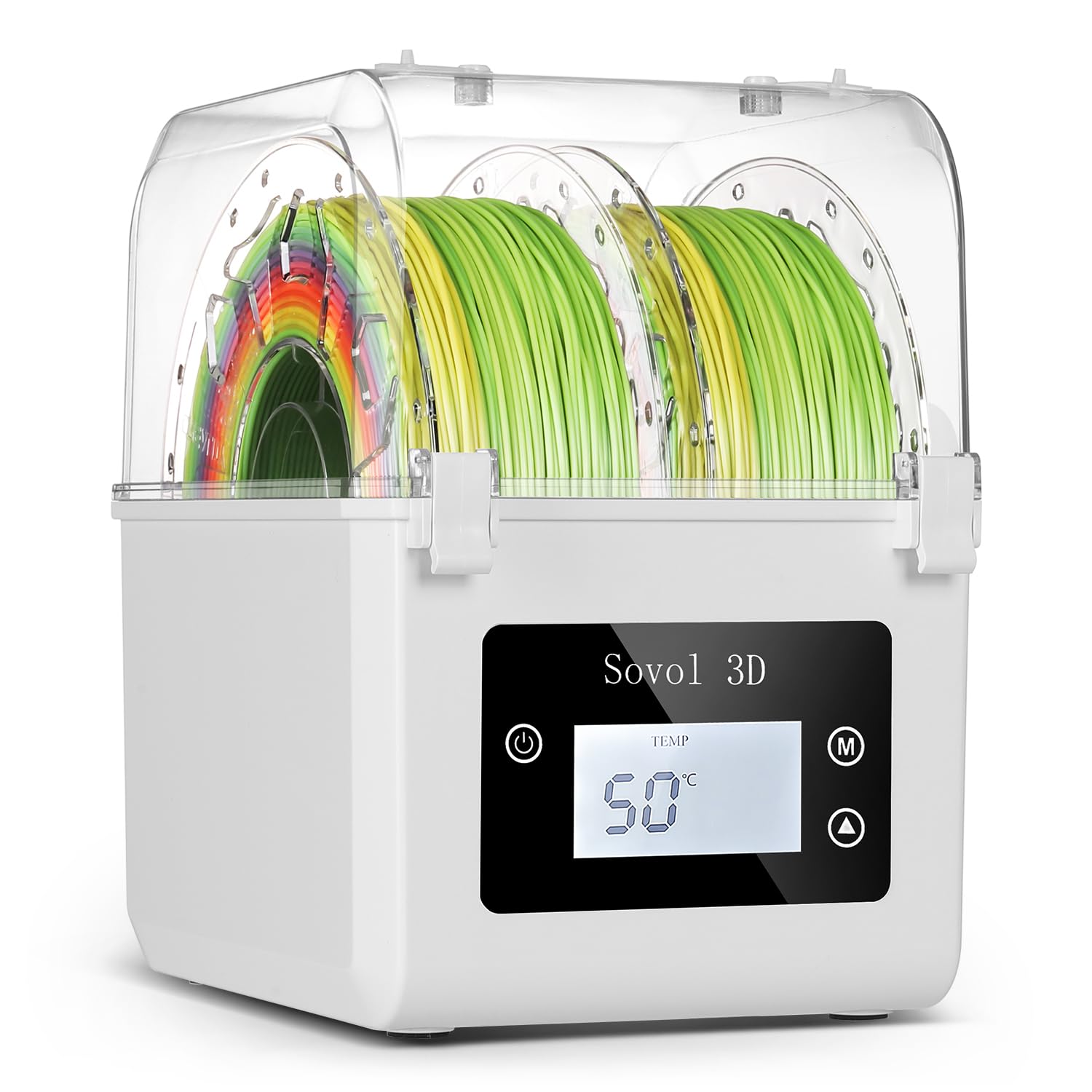 Sovol Filament Dryer 2025, SH01 Dehydrator 3D Printer Spool Holder with Upgraded Fan, Dry Box for Keeping Filament Dry, Compatible with 1.75mm, 2.85mm Filament & PLA PETG TPU ABS