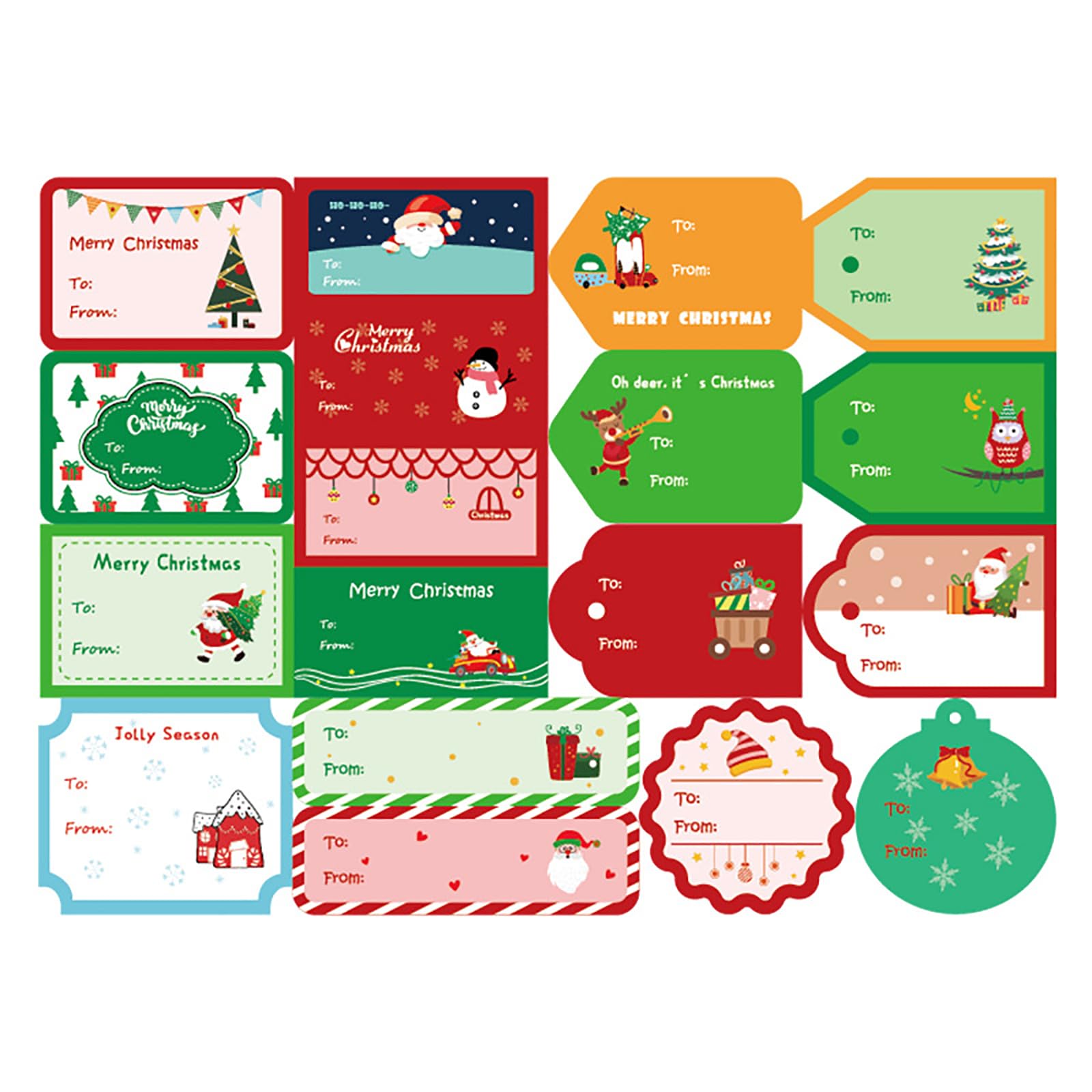 Cadeaulabels - set met 7 kaartjes met tekst