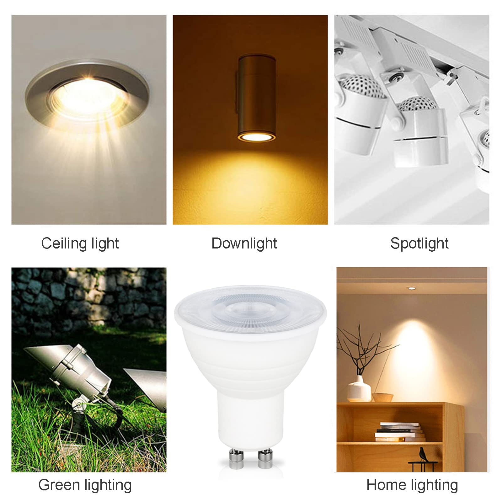 Paquete de 10 Bombillas LED GU10 de 7 W, 700 LM, Bombillas LED (Equivalente a halógeno de 70 W), Repuesto LED para iluminación empotrada en riel, no Regulable, CA 220 V ~ 240 V