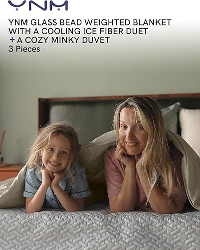 Miniatura 2 de YnM Manta con peso y fundas de edredón  Juego de funda de edredón caliente y fría (3 piezas)  (Teddy Bear Velvet Khaki, 36 x 48 pulgadas, 5 libras),