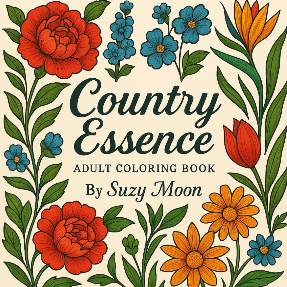 Country Essence: Adult Coloring Book