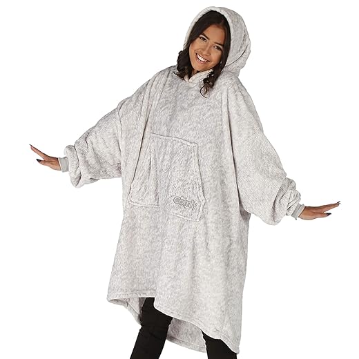 THE COMFY Dream | Oversized Light Microfiber Wearable Blanket, Seen on Shark Tank, One Size Fits All, (Heather Gray)