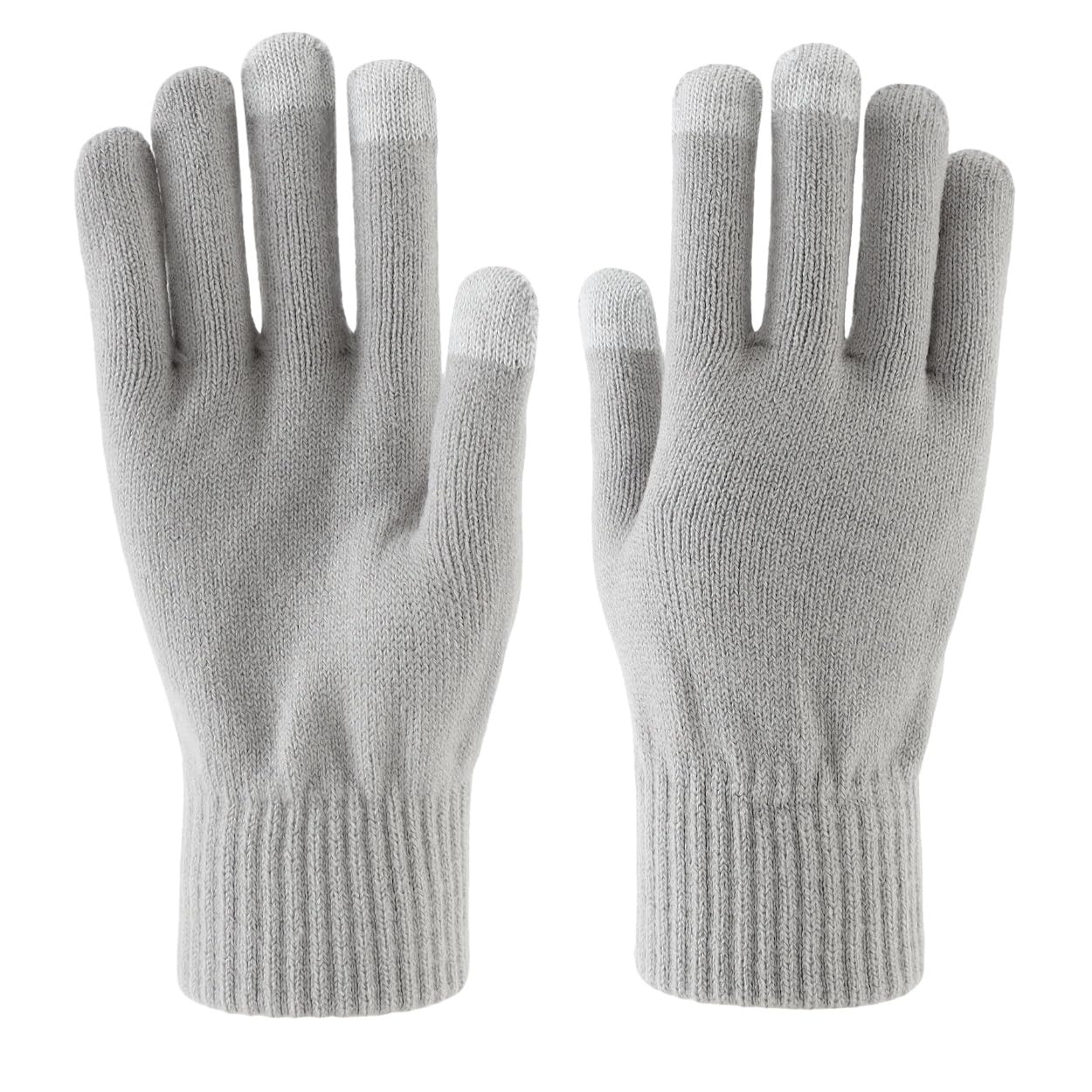 Set di 3 guanti invernali da uomo, termici, caldi, lavorati a maglia, sciarpa lunga, guanti touchscreen, per attività all'aperto