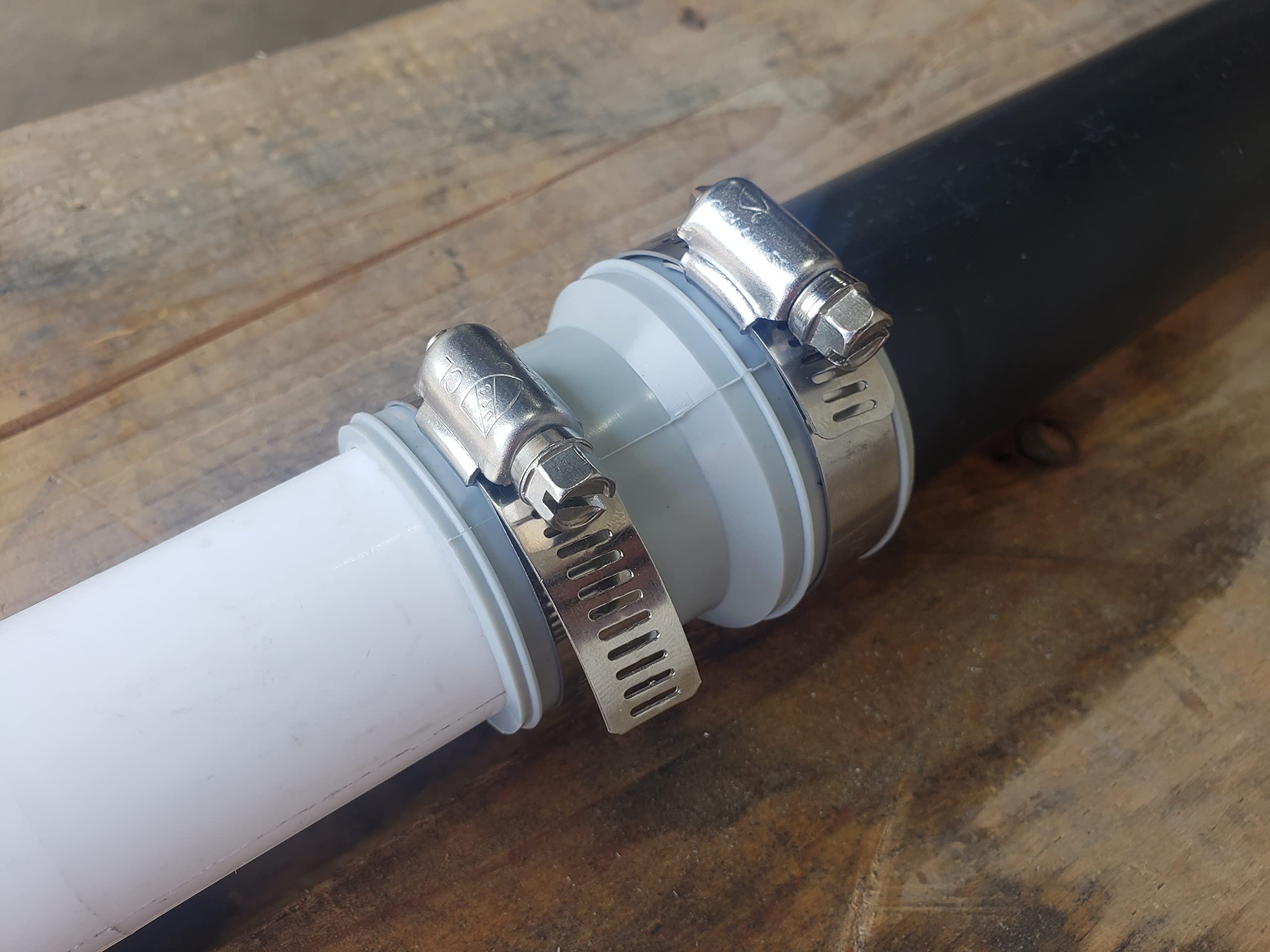 Metpure Acoplamiento de conexión de drenaje de 1-1/2 pulgadas CI&PL x 1-1/2 pulgadas tubular 1-1/4 pulgadas CI y PL