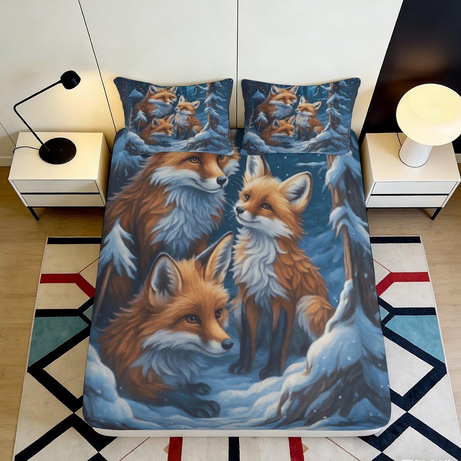 3D Printed Skeleton Rose Fitted Sheet Microfiber Non-Slip Deep Pocket Skeleton Rose Mattress Fitted Cover Washable 140x200x25cm