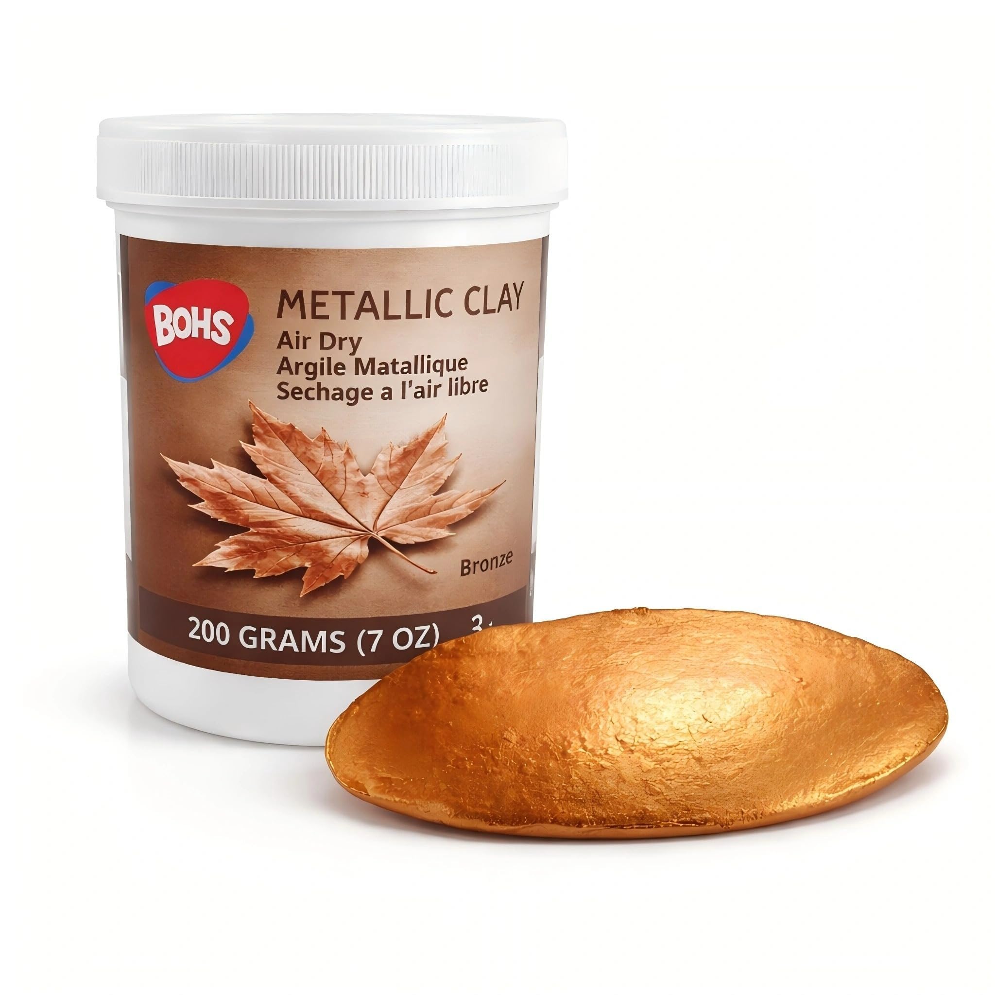 BOHS Masa para modelar metálica de cobre 200g - De secado al aire para modelar, manualidades y decoración