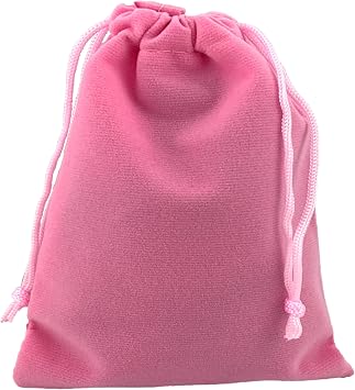 AEAOA Gift Bags, Pack of 25 Pieces 2.8" X 2" Velvet Drawstring Jewelry Pouches, for Candy, Pins, Jewelry, Treats, Birthday Party Favors Pink