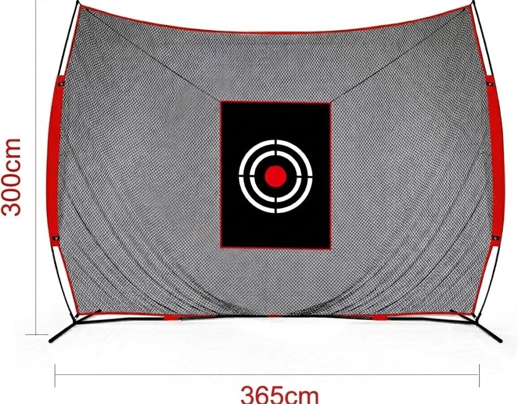 Kapler Siatka treningowa do golfa: 365 x 300 cm, profesjonalna siatka uderzeniowa ze wzmocnioną stalową podstawą – pochłaniający wstrząsy zestaw do treningu golfowego do ogrodu, na podwórko, garaż, do
