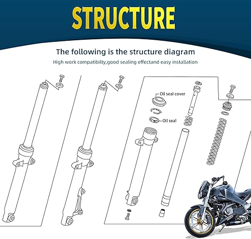 Miniatura 6 de YS-TM Sellos de horquilla de 1.535 in - 45378-87 Reemplazo para Harley Davidson L87-20 XL 1.535 in Fork Sportster XL883 1200, para HONDA
