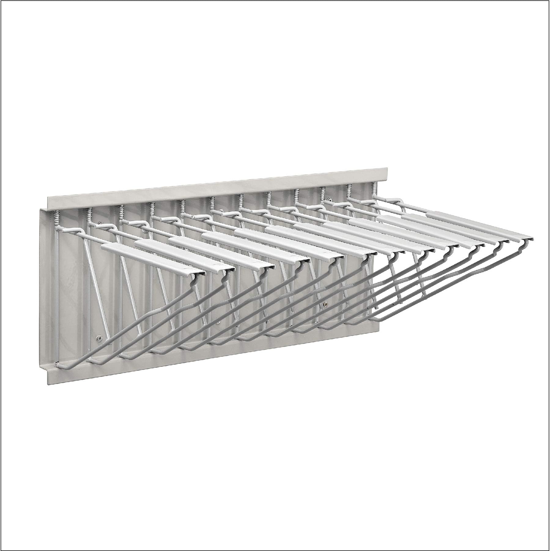 Adir Wall Mount Blueprint Rack - Blue Print Organizer, Poster Wall Mount Display, Map Storage Holder with 12 Pivot Brackets - Plan Rack for Office (Without Blueprint Clamps)