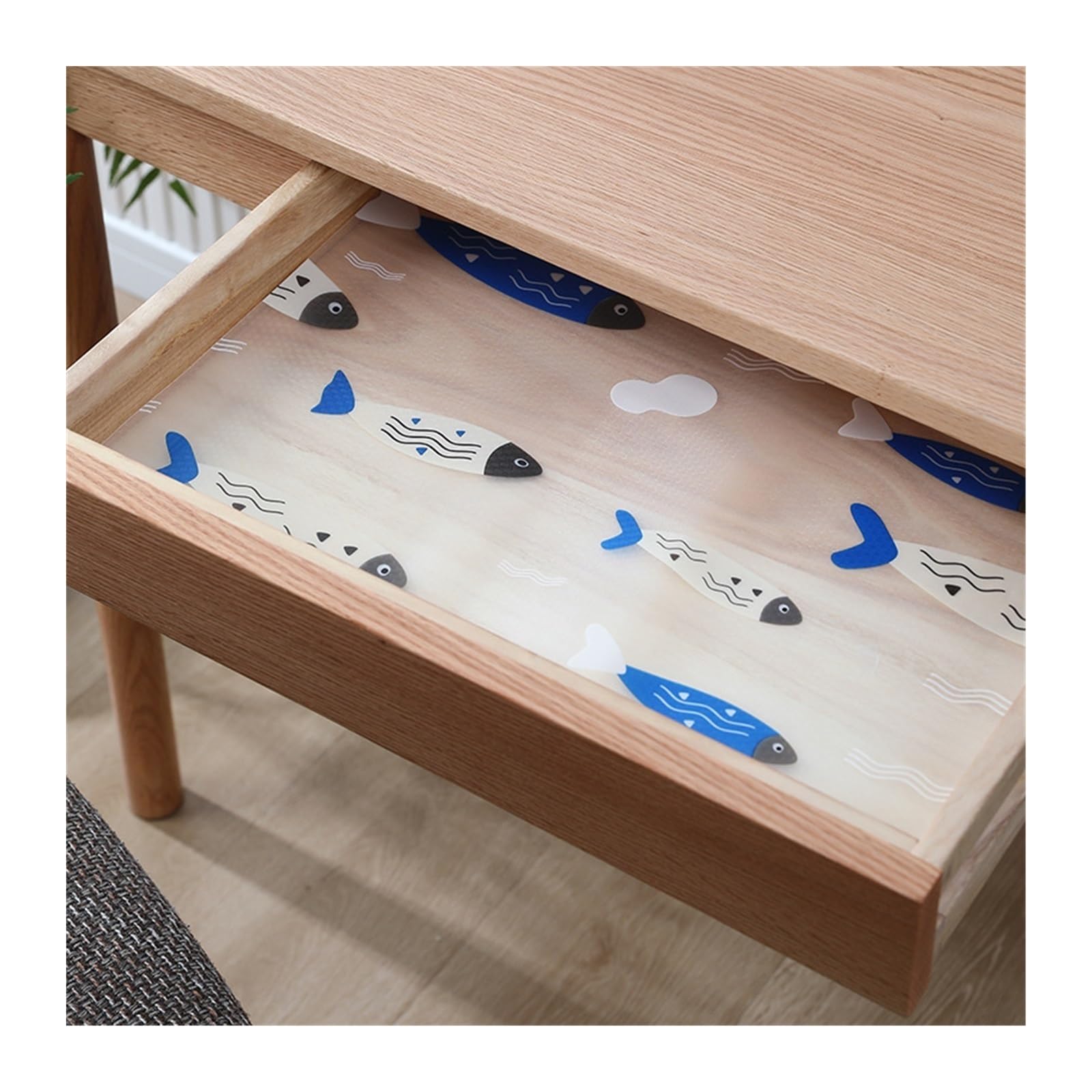 UZAMIRLEX Kitchen Drawer Liner, EVA Shelf Liner Drawer Mat White 45x150-500cm(C,45x500cm)