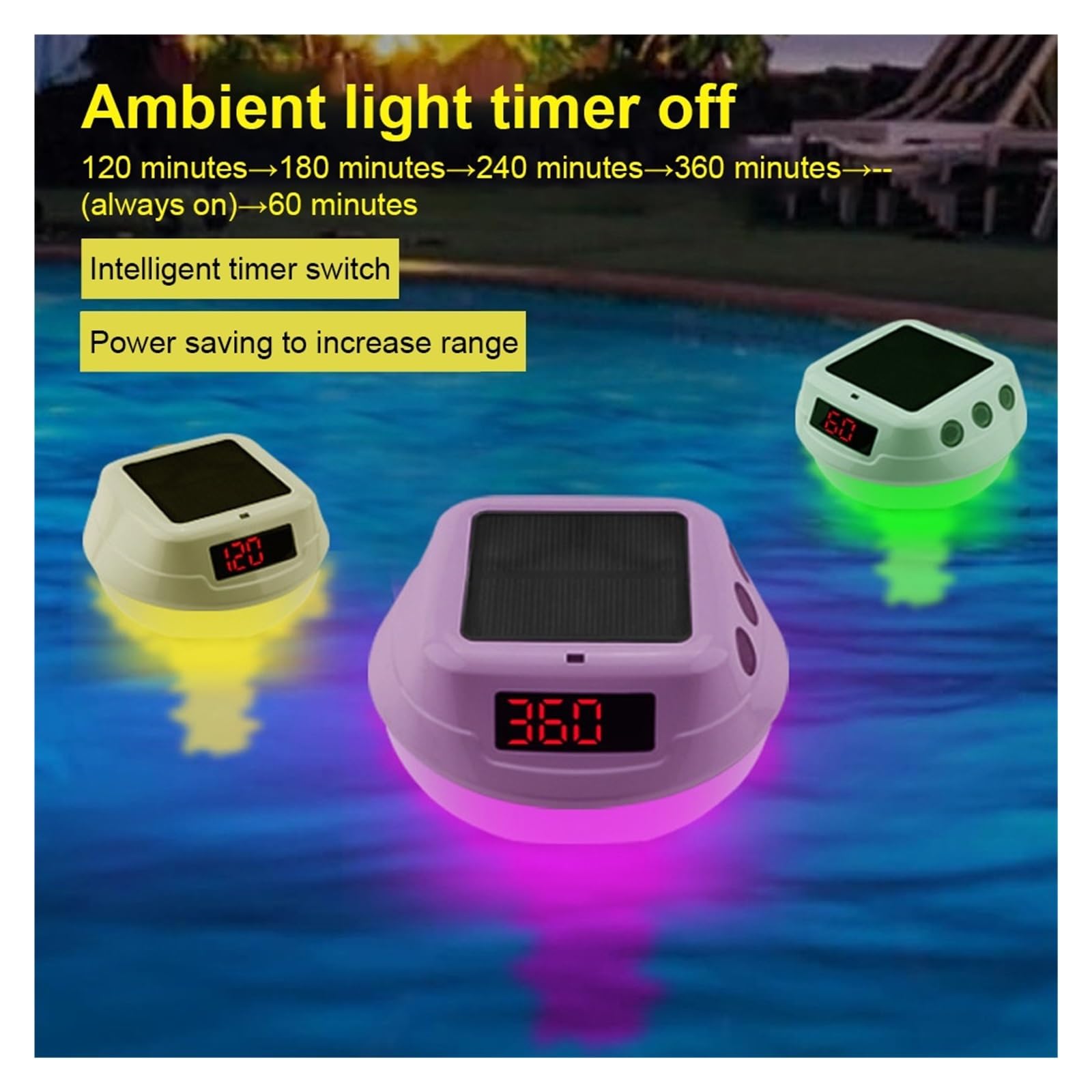 ThermomèTre De Piscine Thermomètre De Piscine Solaire Numérique Sans Fil, Thermomètre Flottant De Température De Piscine, Étanche IP68, Facile À Lire, For Piscines, Étangs Et Jacuzzis Facile à Utilise