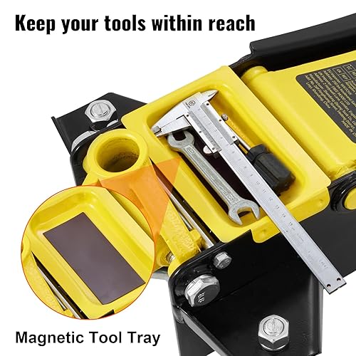 Miniatura 8 de VEVOR Gato de suelo, gato de piso de perfil bajo de 2.5 toneladas, gato de piso de carreras de acero resistente con bomba de elevación rápida de