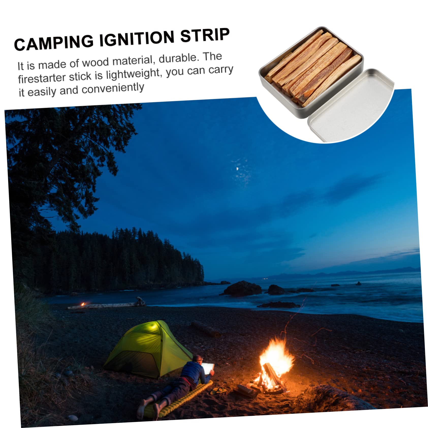 GANAZONO Strips Kit Essential Campfire Accessories Starter Sticks Lightweight Portable Fire Lighter