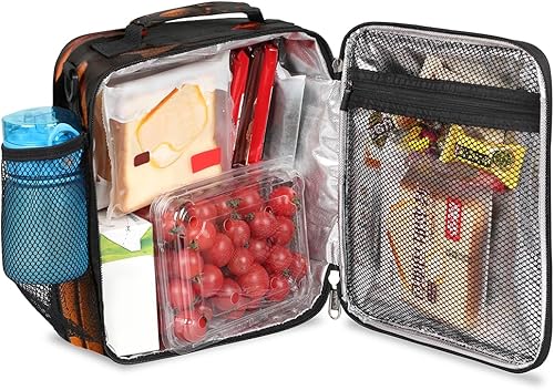 Miniatura 4 de Lonchera de baloncesto para niños y niñas, bolsa de almuerzo deportiva de baloncesto para niños, lonchera aislada con correa ajustable