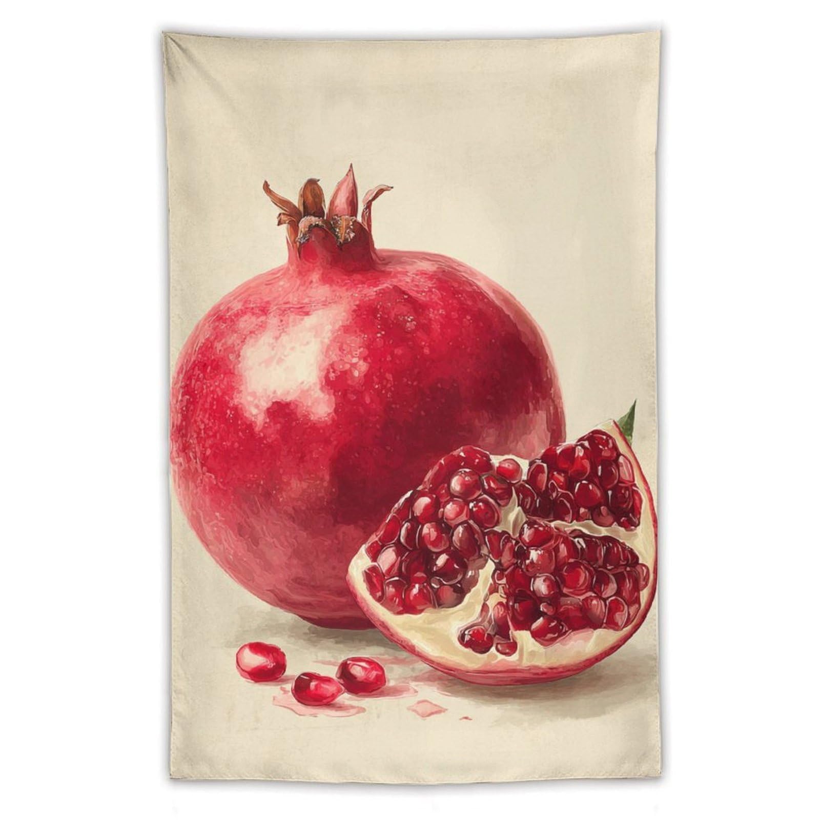 Jubonexis Vintage Pomegranate Deep Red Tapestry Polyester Aesthetic Wall Hanging Bedroom Living Room Dorm Decor 40"x60"