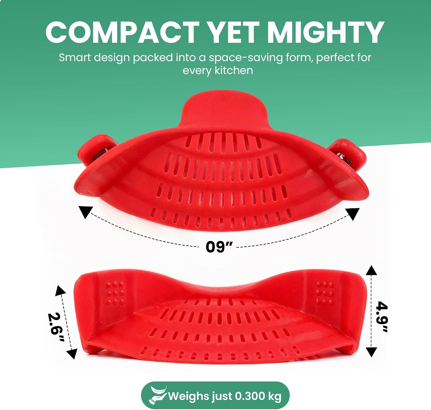 Pasta Strainer Clip-On for Pots and Pans – Heat Resistant Colander for Vegetables and Noodles – Space-Saving Design – BPA-Free, Dishwasher Safe, Universal Fit (Red) image 5