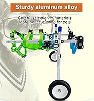 Vista 9 de Dog Wheelchair Back Leg Disabled Dog Wheelchair/Cart, Green Adjustable Pets Walking Device for Injured/Limited Mobility, Metal Light Weight Doggie