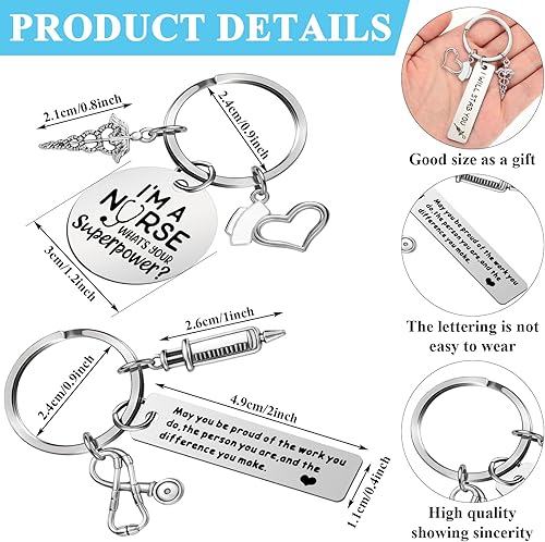 Miniatura 3 de 18 cuadernos de enfermería, mini bloc de notas de enfermería con 6 piezas de llavero de enfermería, regalos semanales, bloc de notas de enfermería,