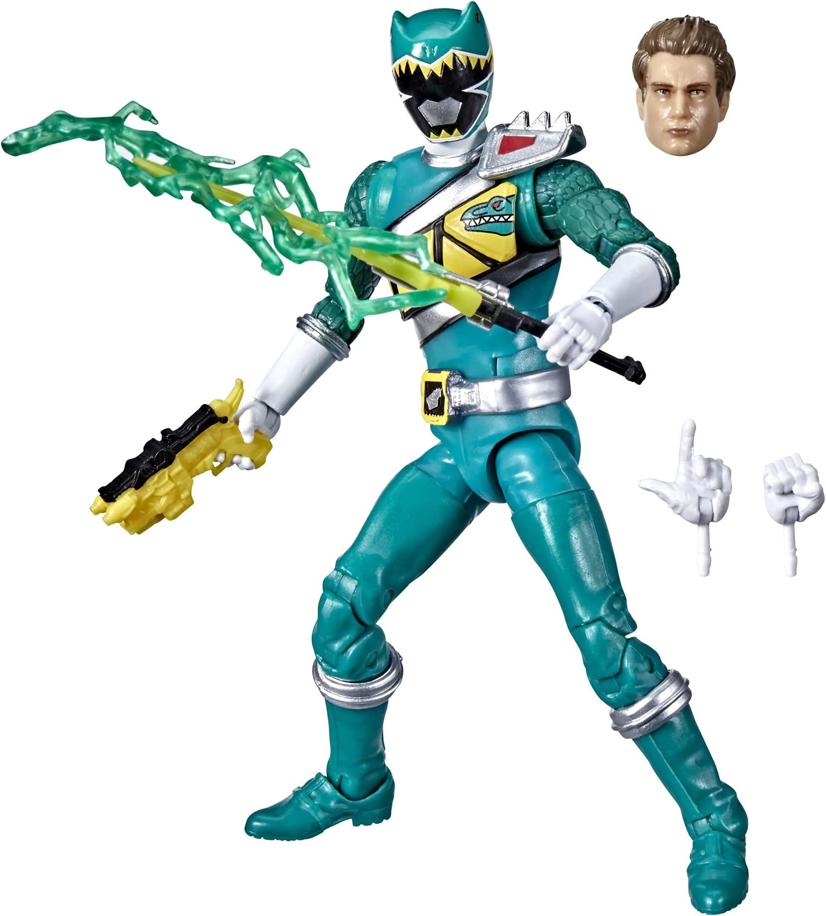 Power Rangers Lightning Collection Dino Charge Green Ranger 6-Inch Premium Collectible Action Figure Toy with Accessories, Ages 4 and Up