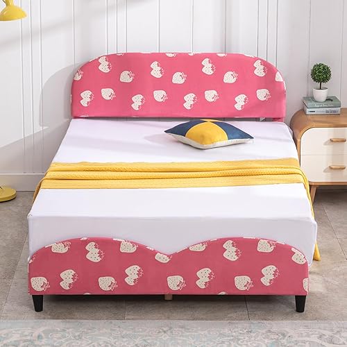 Miniatura 4 de ZAFLY - Marcos de cama individual para niños, marcos de cama para niñas, marcos de cama para niños con cómoda cabecera acolchada y listones de