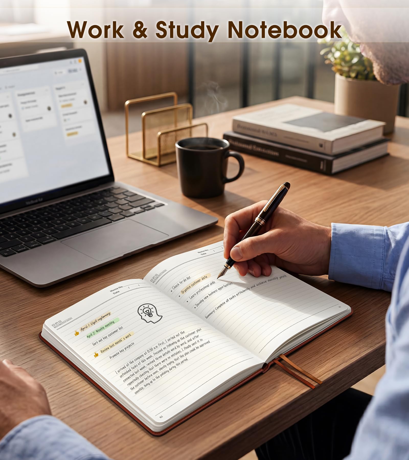 Cuaderno rayado, diario de cuero de tapa dura A5 para escribir, 160 páginas numeradas, cuadernos de diario de 5.7 x 8.3 pulgadas para hombres y mujeres, diario de papel grueso con rayas universitarias