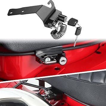 Anti-theft Helmet Lock Hook for HONDA HUNTER CUB CT125 Trail 125 20-26 | Single Helmet Lock Kit Suspension Helmets Hanging Lock with 2 Keys for CT125 Hunter Cub Accessories JA55/JA65