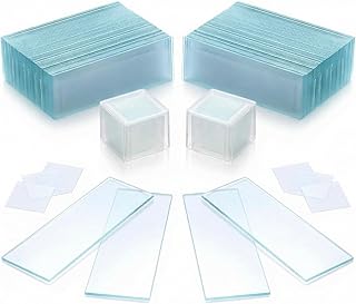QWORK® 100 Stück Objektträger 76x25mm und 200 Stück Deckgläser 18x18mm, Mattierte Kanten