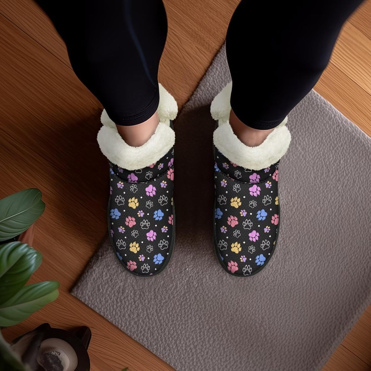 Women's Snow Boots Outdoor Indoor Warm Ankle Booties Flat Non-slip Winter Snow Hiking Boot Size6-13.5