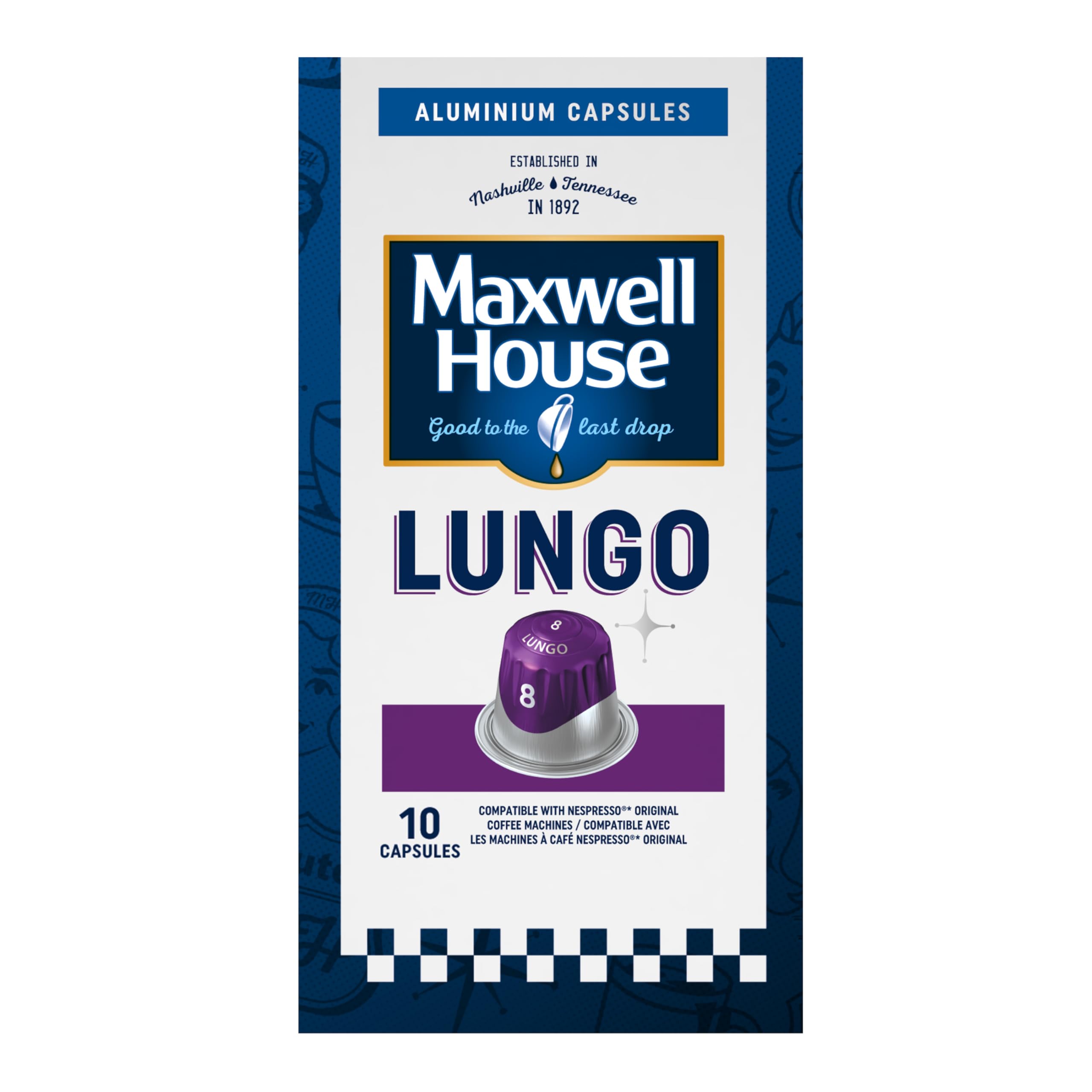 MAXWELL HOUSE- Lungo - Intensity 8-10 Aluminium Coffee Capsules Compatible with Original Nespresso Machine (Pack of 1)MAXWELL HOUSE- Lungo - Intensity 8-10 Aluminium…