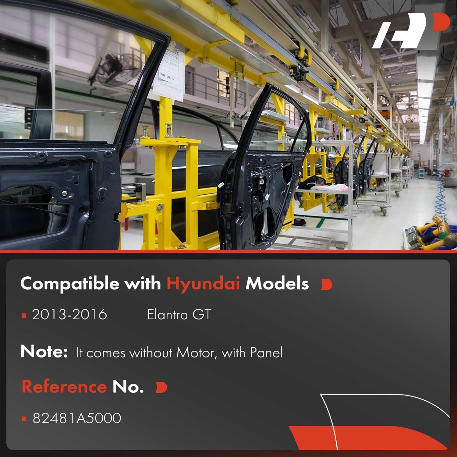 A-Premium Power Window Regulator Front Passenger Side Compatible with Hyundai Elantra GT 2013 2014 2015 2016, Without Motor