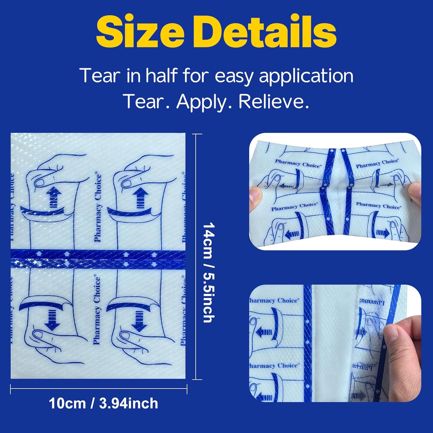 4% Lidocaine Maximum Strength Pain Relief Gel Patches, Numbing Gel Patch for Back, Shoulder, Muscle, Joints, Knee Pain Relief,30 Counts