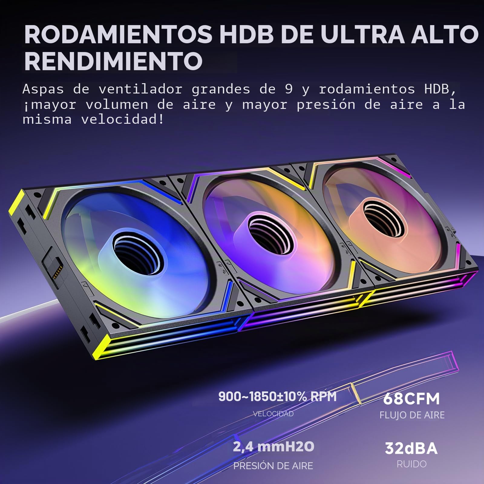 TZMRIT Interstellar-V2 Ventilador de Flujo Inverso Negro, Infinity Fan 120 mm, PWM ARGB RGB