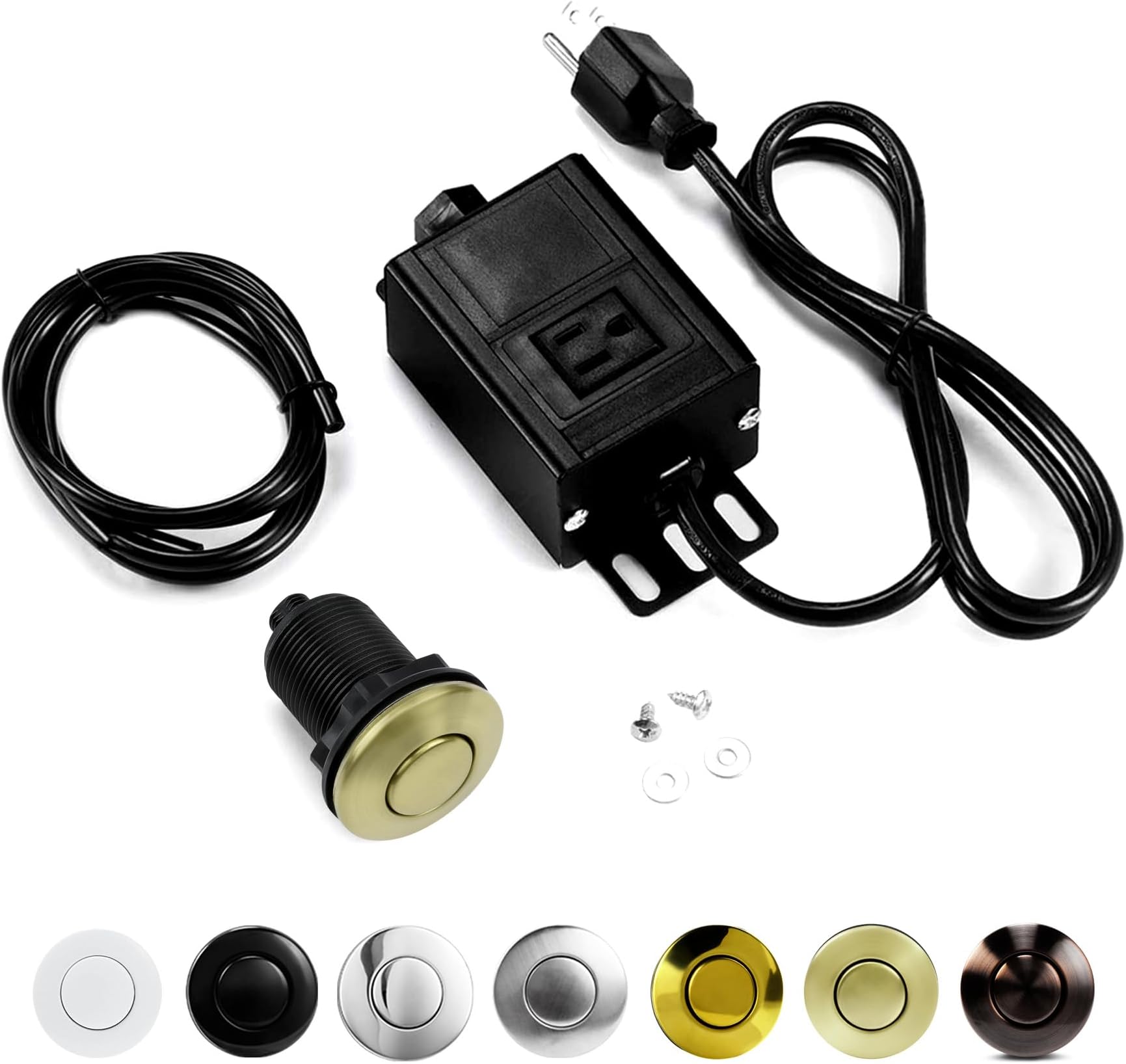 Sink Top Air Switch Kit Garbage Disposal Part by CLEESINK (SHORT/2.5", Brushed Gold)